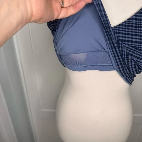 Lululemon Align Tank Top *Light Support Glow Grid Washed Denim Multi Size 12 - Picture 2 of 6